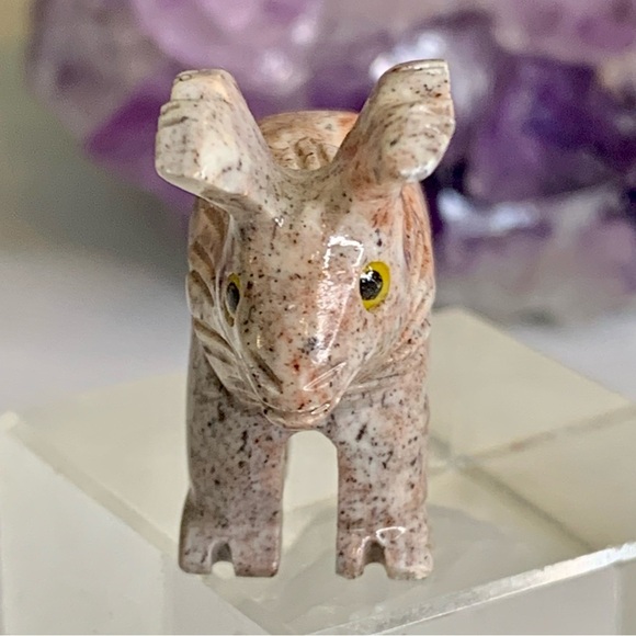 MOOSE Soapstone Figurine MINI Carved Stone Healing Crystal Animal Carving 1.5" - Picture 3 of 10